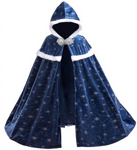 Girls hooed velvet cape - girls,